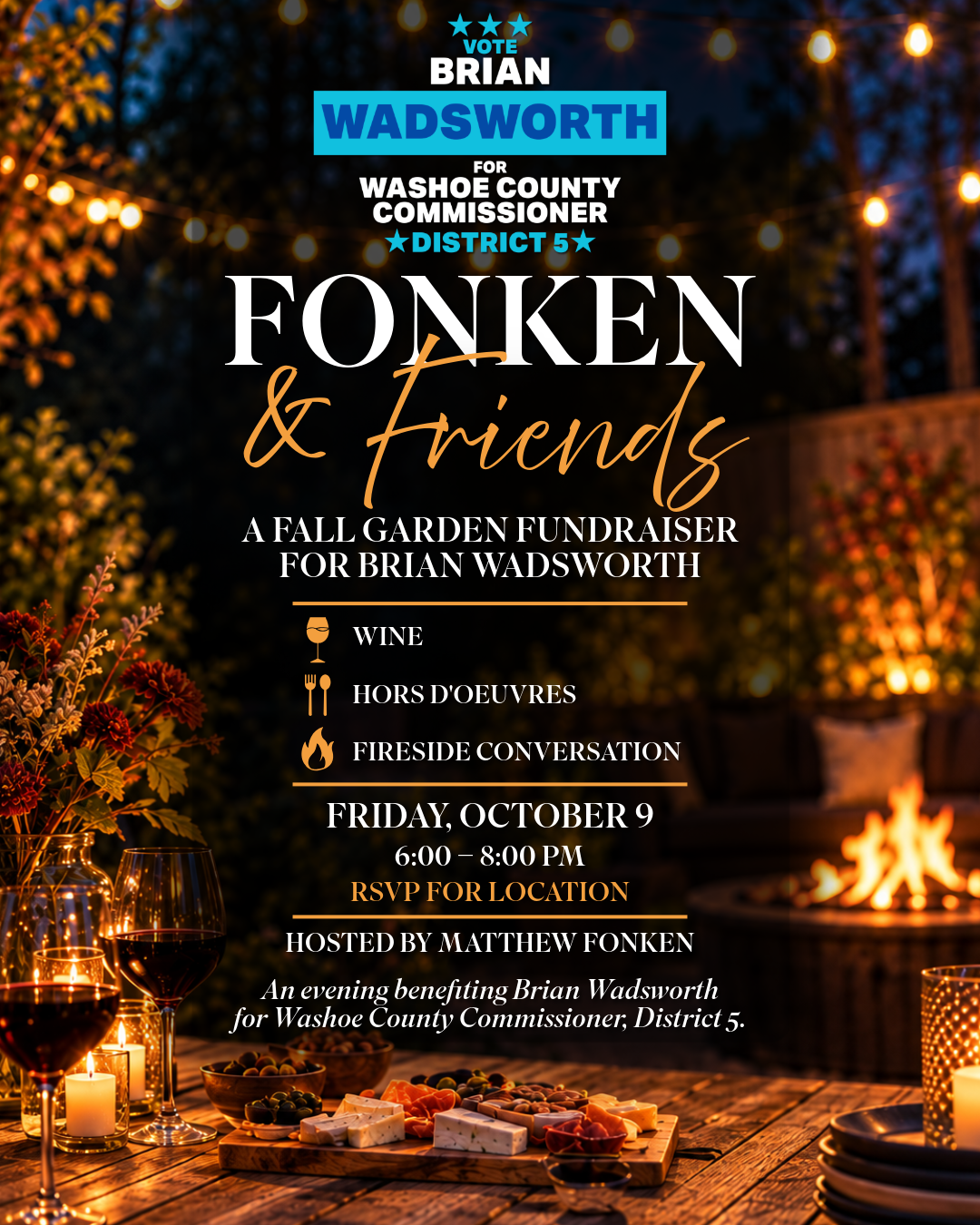Flyer for Fonken & Friends: A Fall Garden Fundraiser for Brian Wadsworth