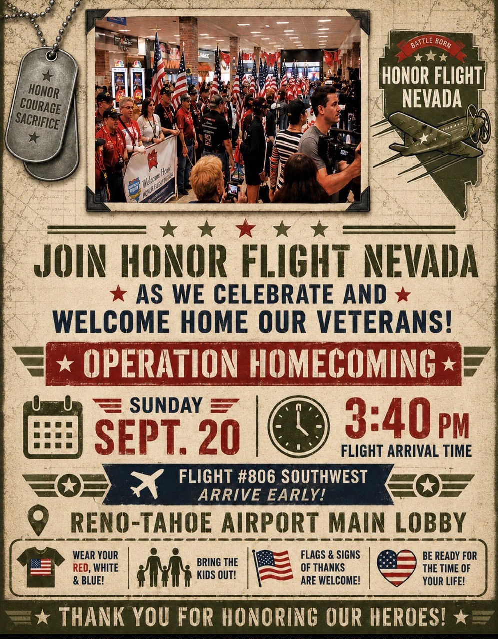 Flyer for Honor Flight: Operation Homecoming