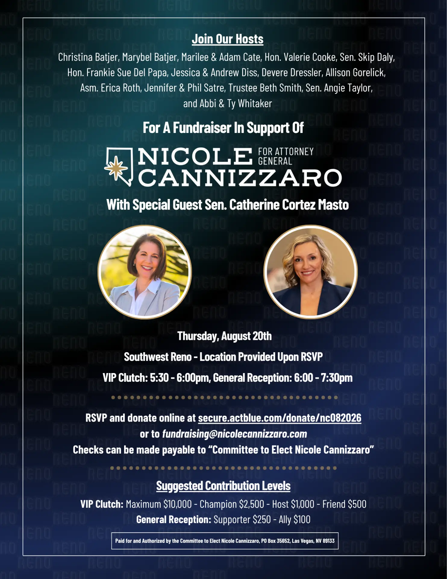 Flyer for NNV Fundraiser in support of Nicole Cannizzaro