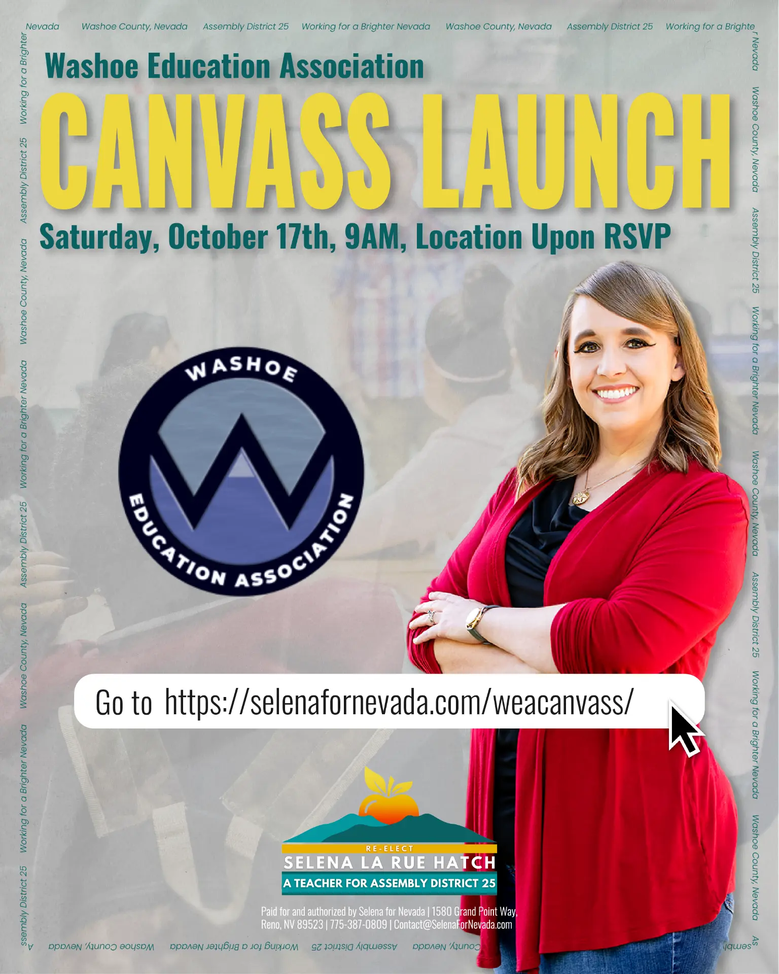 Flyer for Canvass with Selena La Rue Hatch for AD-25