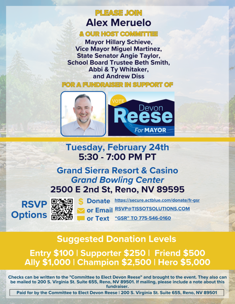 Flyer for Devon Reese fundraiser Feb 24 2026 at GSR