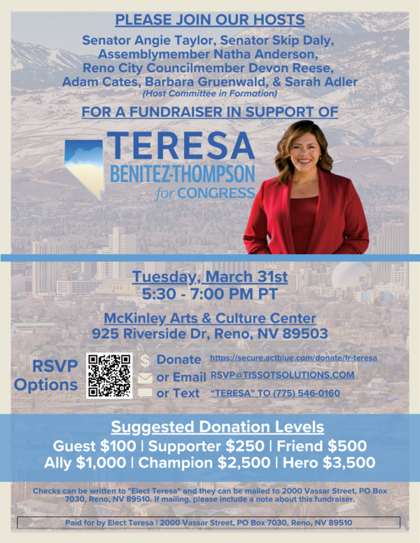 Teresa Benitez Thompson fundraiser flyer 3/31/26